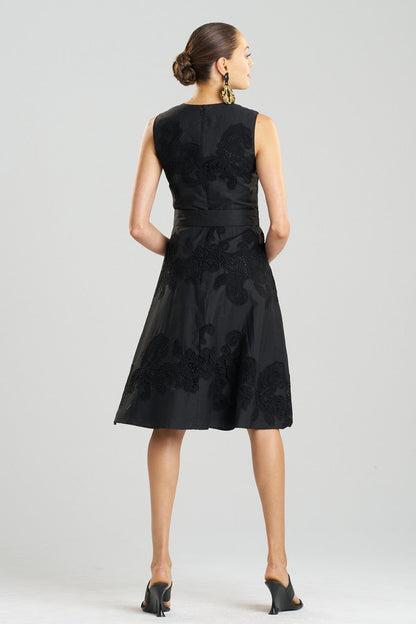Buy Madeira Cutwork Embroidered Fit & Flare Dress in Black Online Black