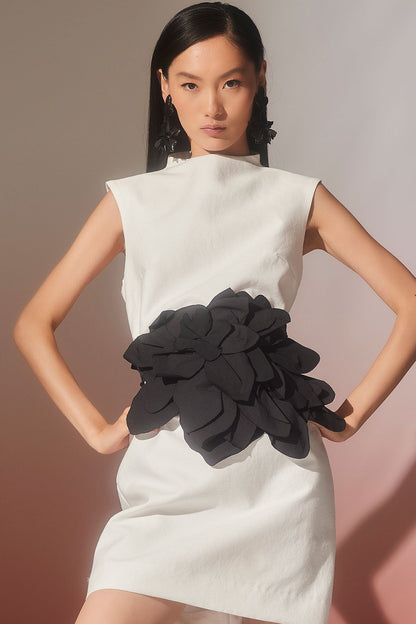 Canvas Cotton Sheath Dress White