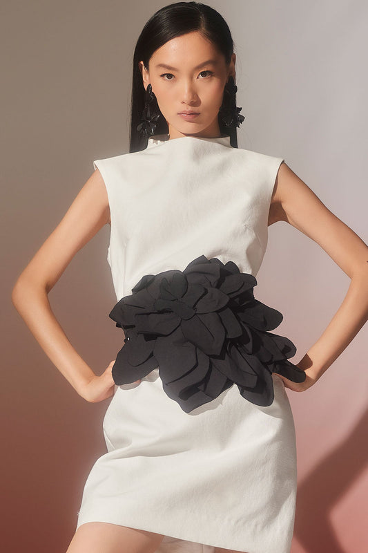 Canvas Cotton Sheath Dress White