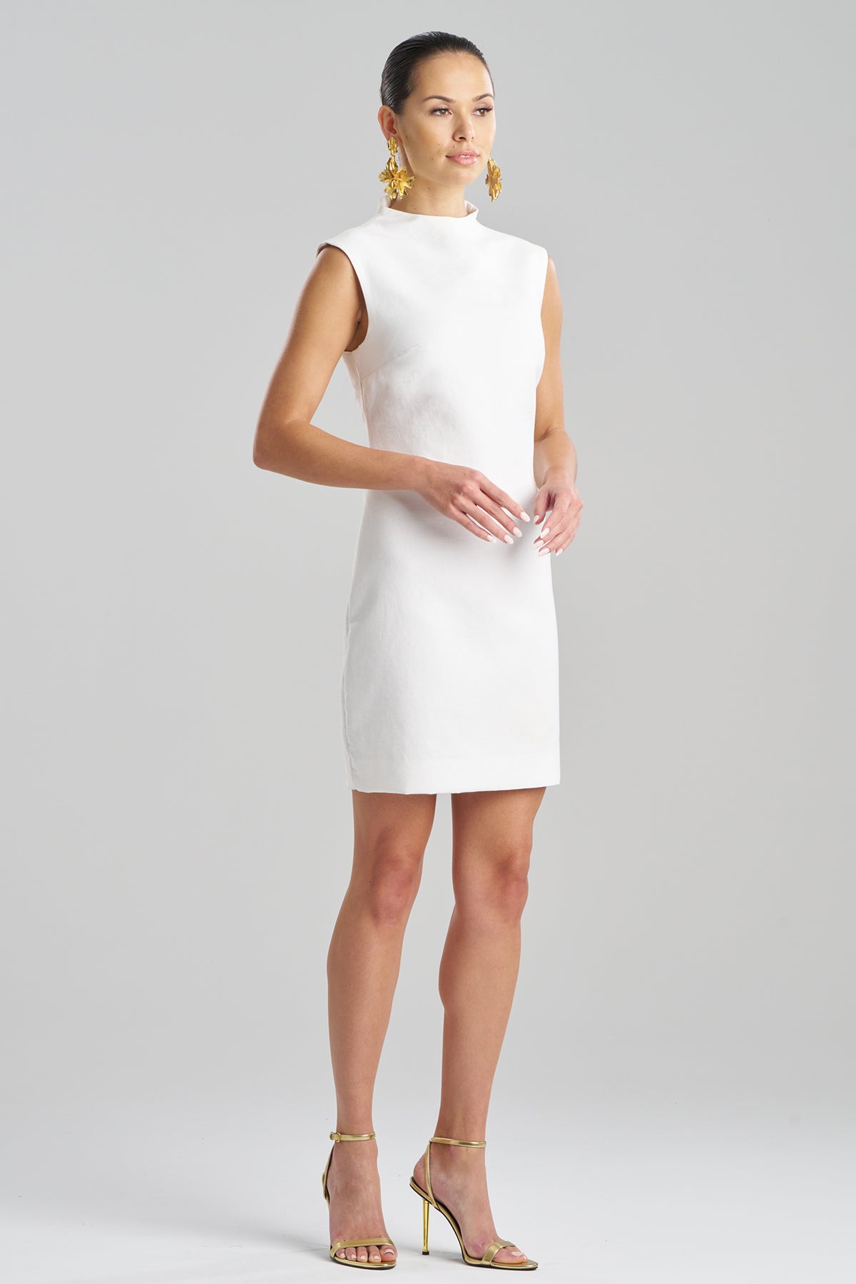 Canvas Cotton Sheath Dress White