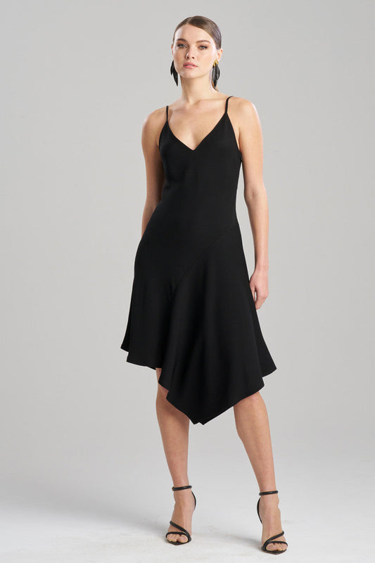 Buy Stretch Crepe Asymmetric Dress in Black Online Black