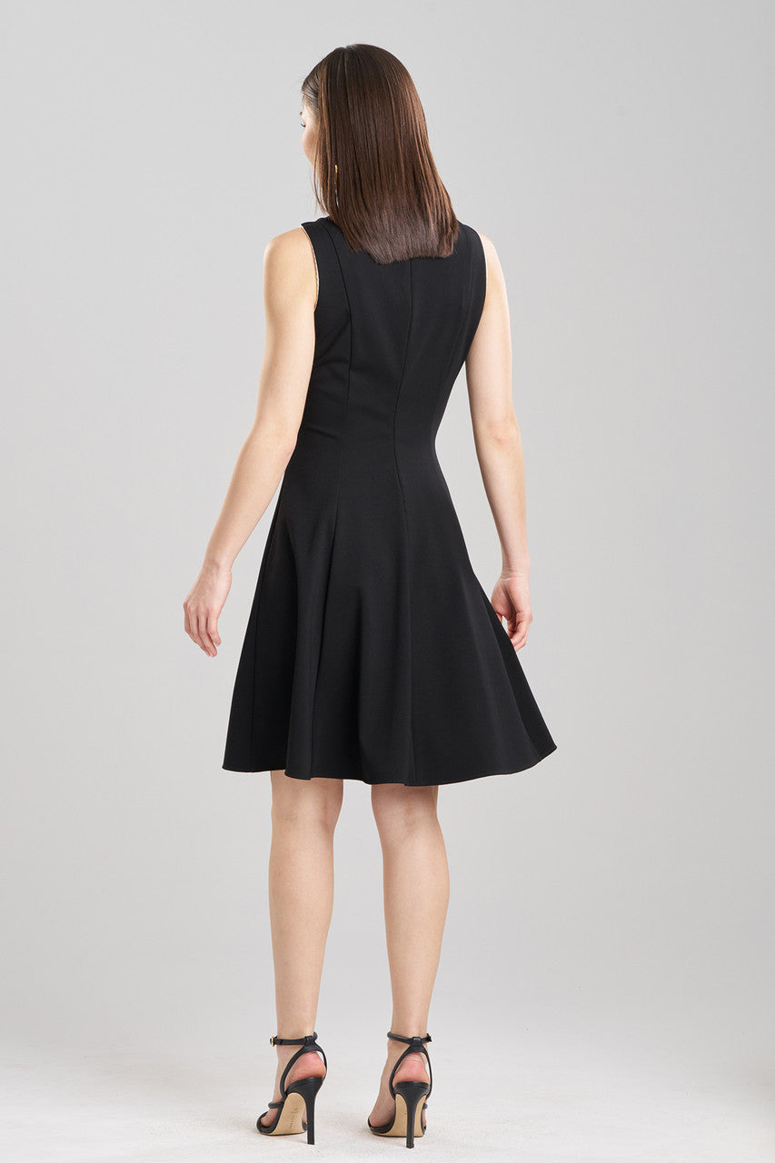 Buy Compact Knit Embroidered Dress in Black Online Black