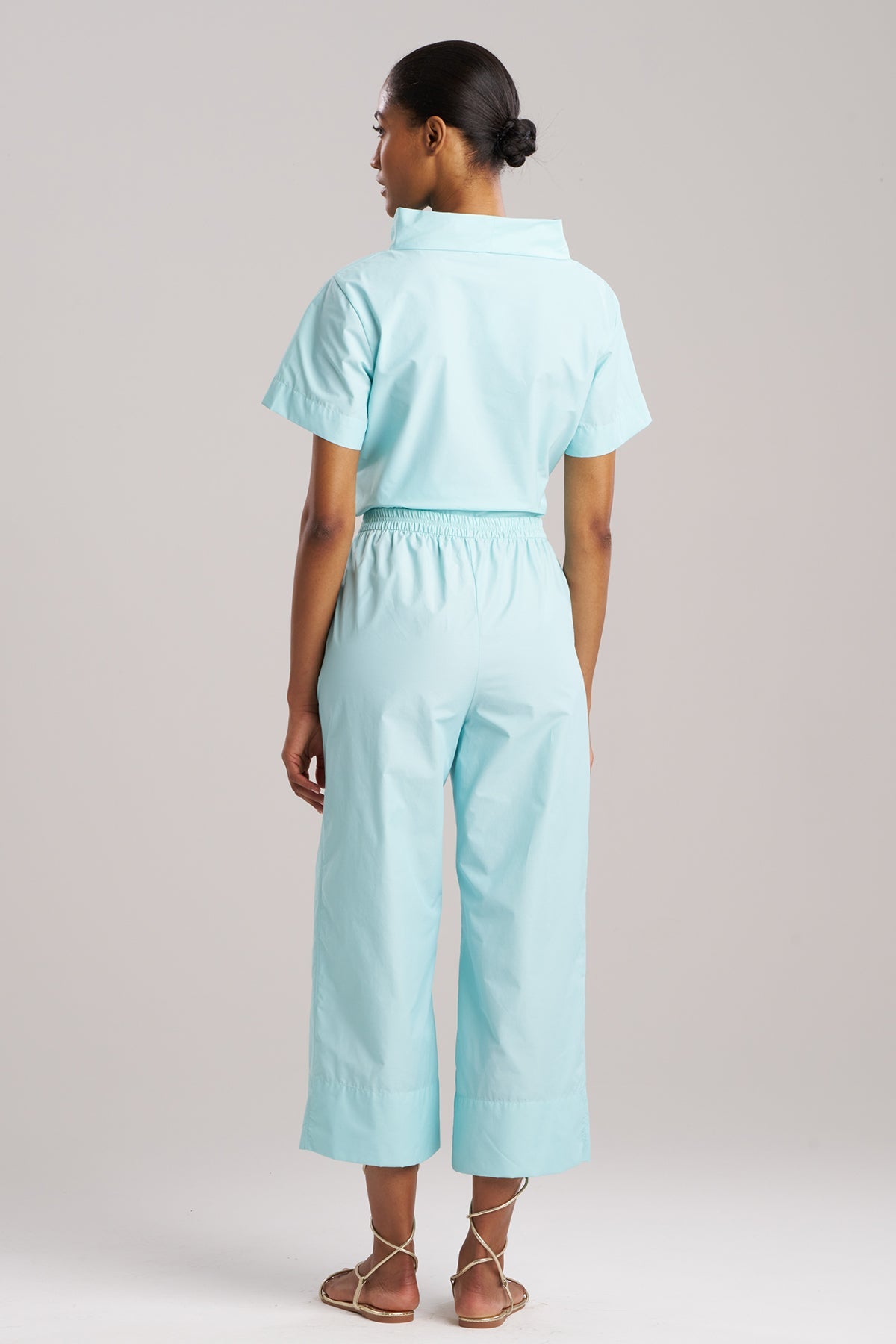 Techno Poplin Cropped Pants Mizu Blue