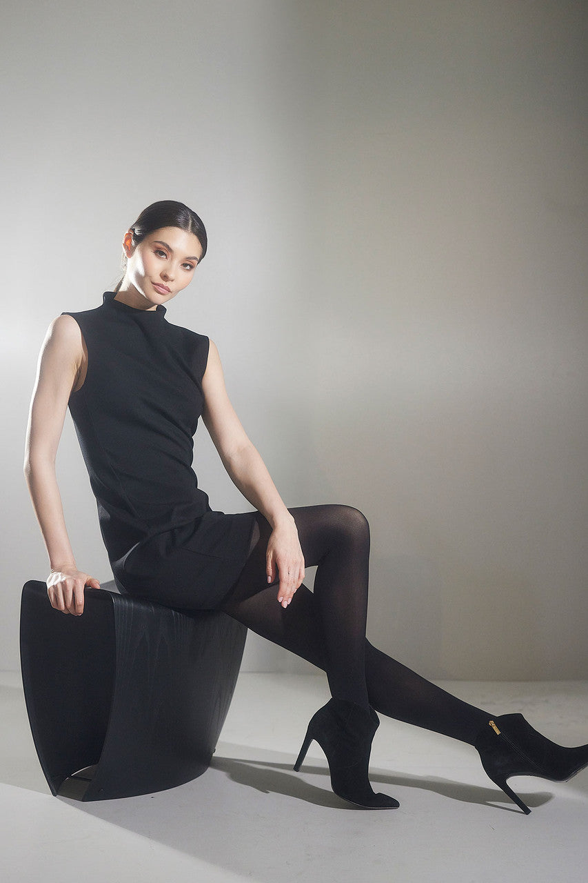 Buy Compact Knit Sheath Dress in Black Online Black