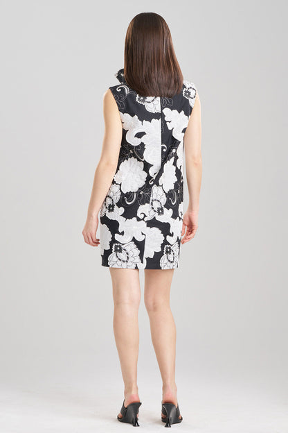 Buy Cressida Applique Funnel Shift Dress in Black Cream Online Black Cream
