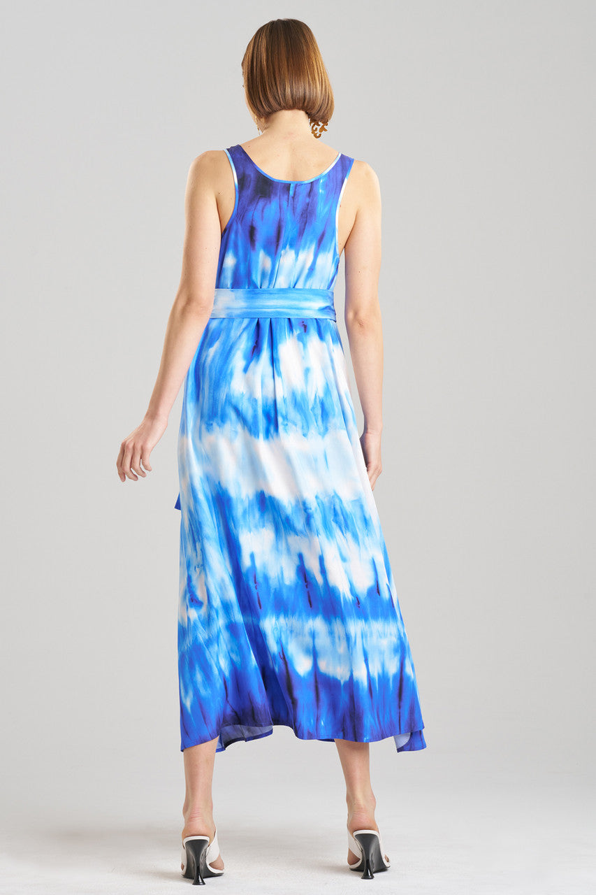 Buy Santorini Printed Cotton Silk Trapeze Tank Dress in Majorelle Online Majorelle