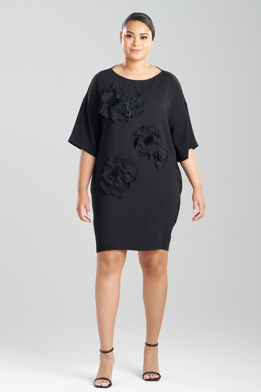 Buy Stretch Crepe Embellished T-Shirt Dress in Black Online Black