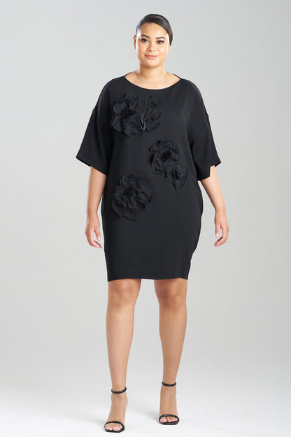 Buy Stretch Crepe Embellished T-Shirt Dress in Black Online Black
