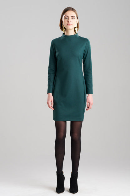 Buy Double Jersey Mock Neck Sheath Dress in Bottle Green Online Bottle Green