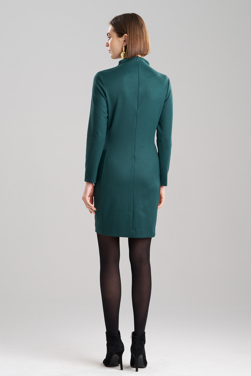 Buy Double Jersey Mock Neck Sheath Dress in Bottle Green Online Bottle Green