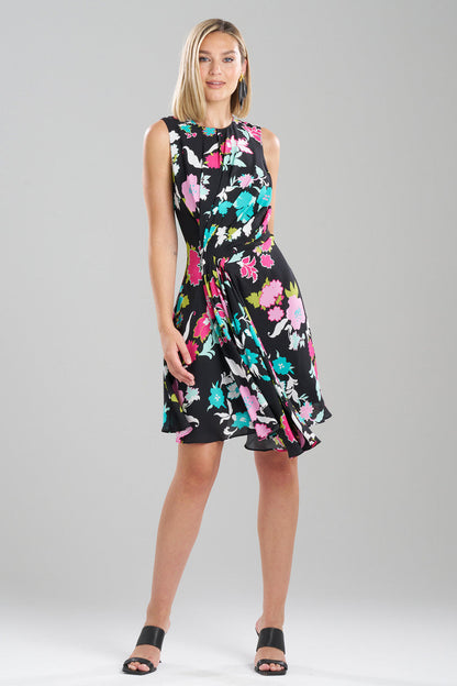 Buy Tangier Printed Silk Georgette Dress in Black Multi Online Black Multi