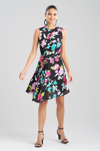 Buy Tangier Printed Silk Georgette Dress in Black Multi Online Black Multi