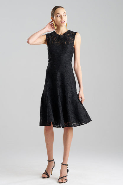 Buy Mantilla Lace Sleeveless Dress in Black Online Black