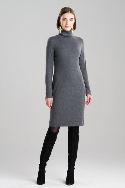Buy Layering Jersey Turtleneck Dress in Charcoal Online Charcoal