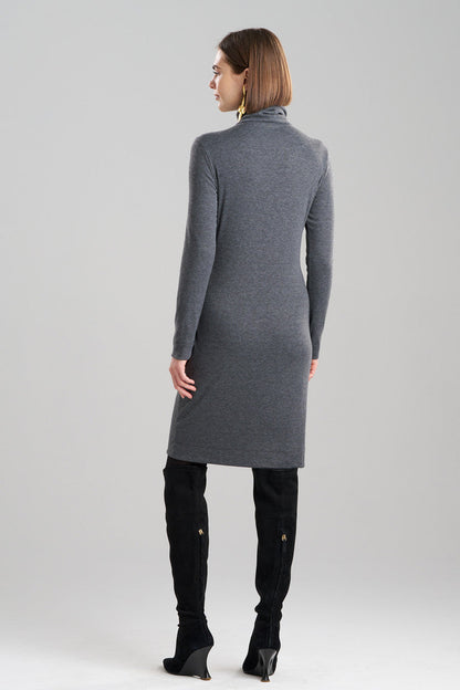 Buy Layering Jersey Turtleneck Dress in Charcoal Online Charcoal