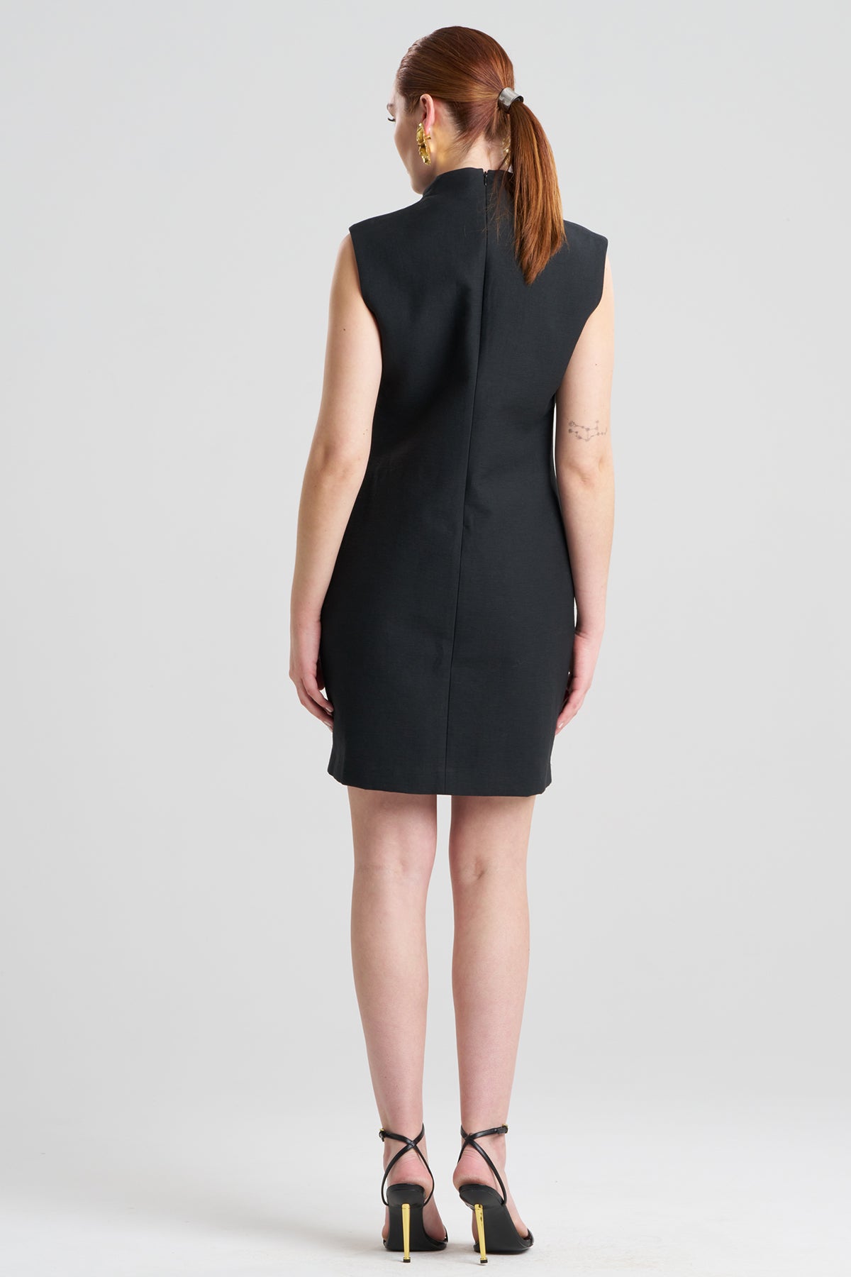 Canvas Cotton Sheath Dress Black