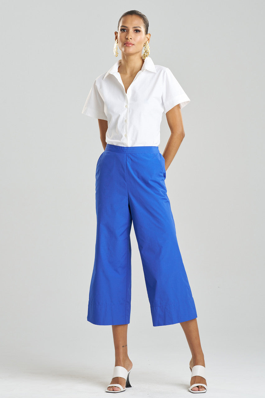 Buy Techno Poplin Cropped Pants in Cobalt Online Cobalt