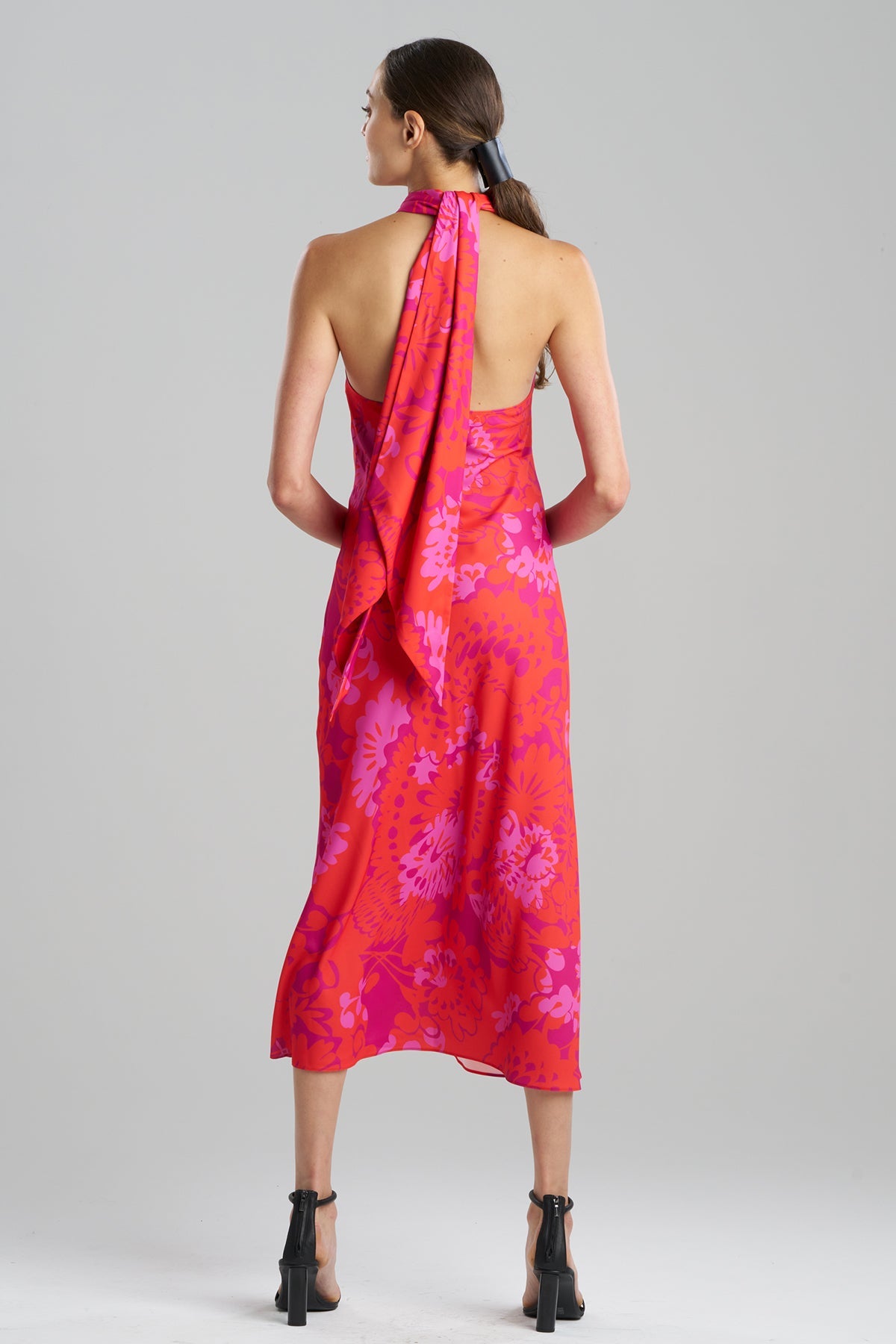 Bloom Halterneck Dress Fuchsia