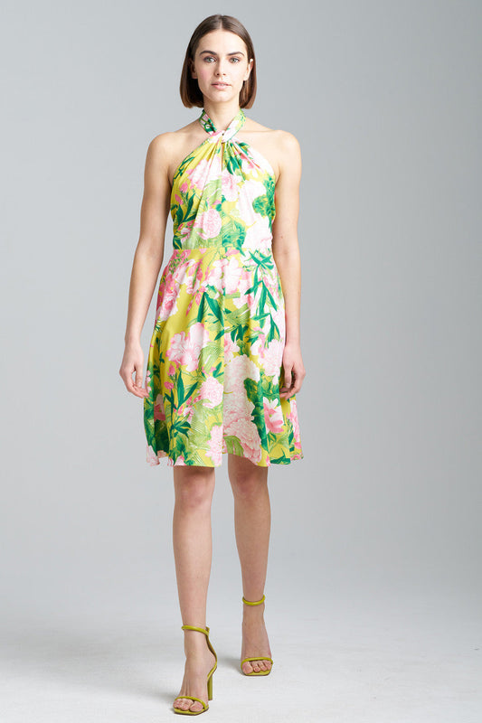 Buy Passion Peony Halter Dress in Wasabi Combo Online Wasabi Combo