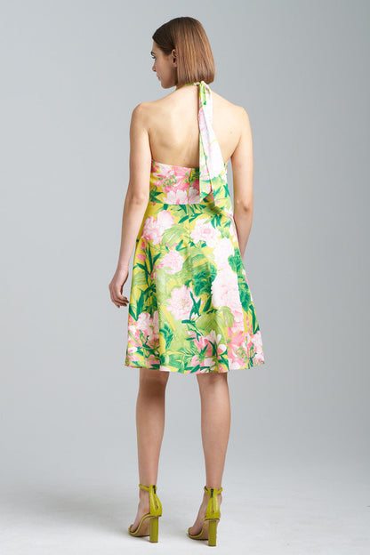 Buy Passion Peony Halter Dress in Wasabi Combo Online Wasabi Combo