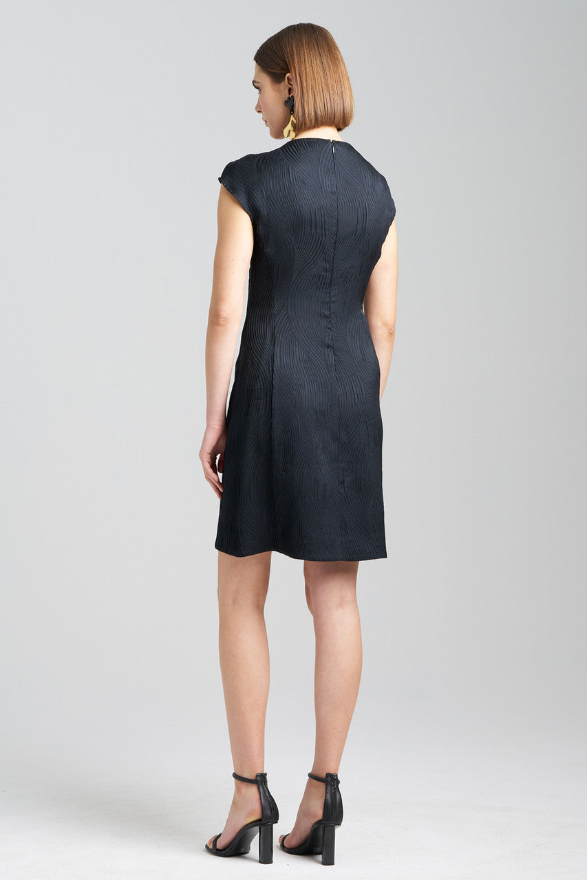 Buy Scroll Jacquard Shift Dress in Black Online Black