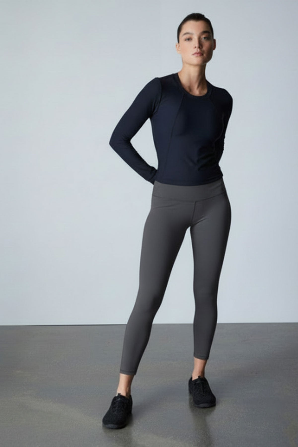 Buy Solstice Long Sleeve Crop Top in Black Online Black