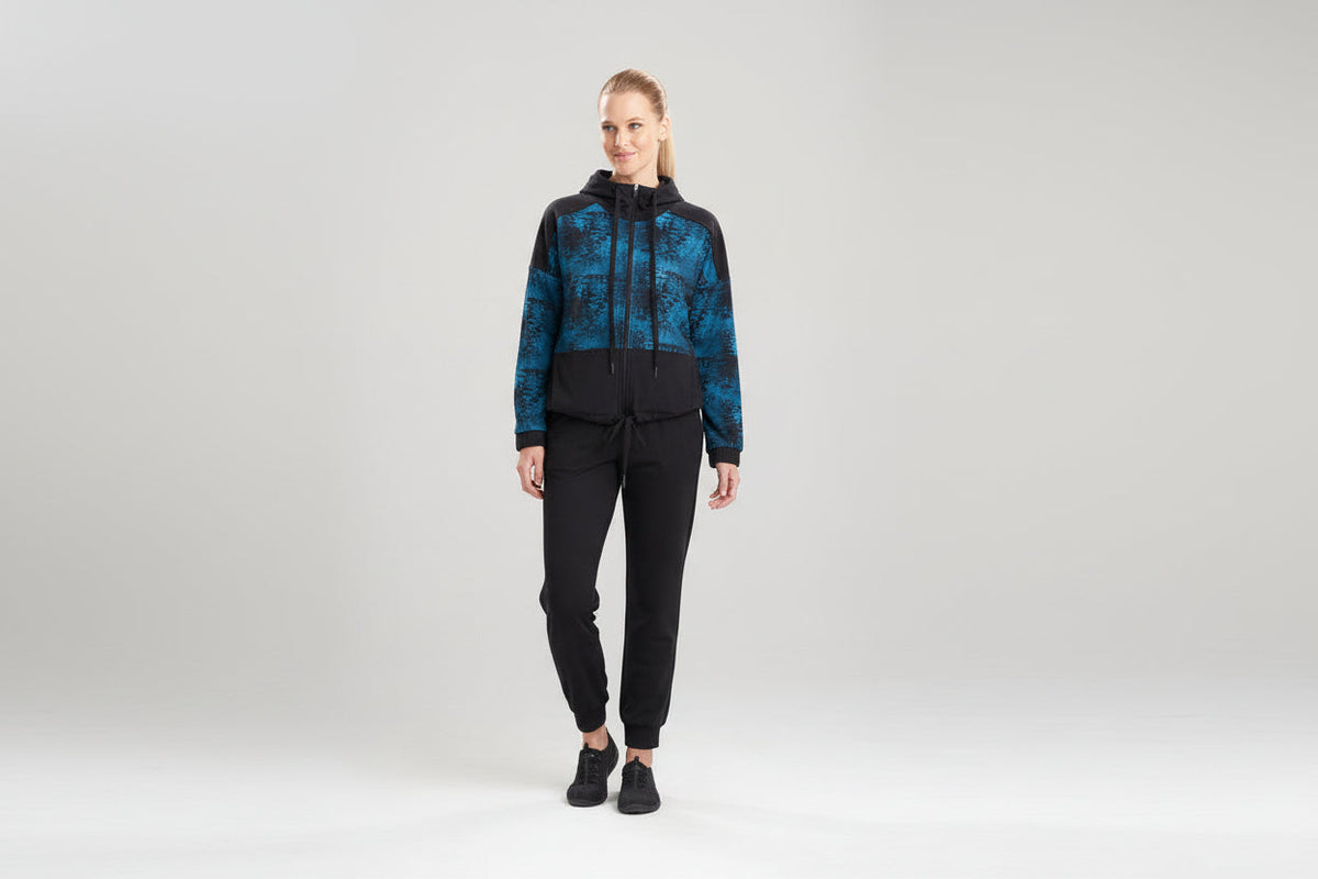 Buy Interlocked Full Zip Hoodie in Dark Teal Online Dark Teal