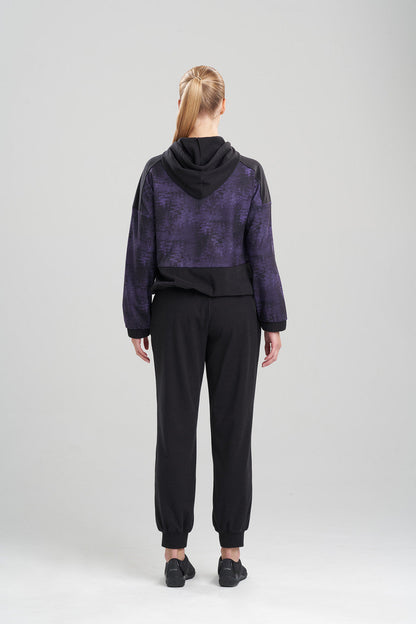 Buy Interlocked Full Zip Hoodie in Purple Black Online Purple Black